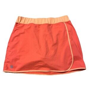 Land’s End Activewear Skirt Skort Women's Small Orange Rear Zip Pocket Outdoor